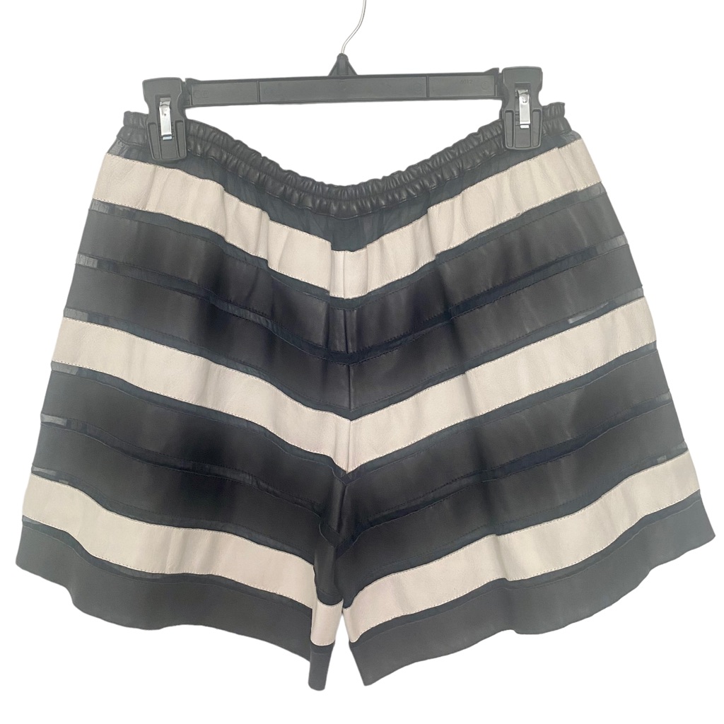 Giorgio Armani Borgo 21 Leather And Silk Shorts Sz L